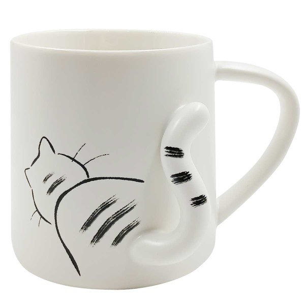 Encontraproduto.com.br - Caneca Gatinho C/ Alto Relevo 11x8cm em Cerâmica World Classic