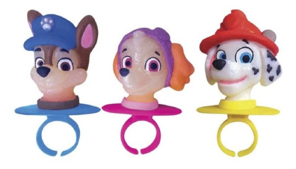 Encontraproduto.com.br - Pirulito Kids Anel Patrulha Canina Display Com 32 Unidades