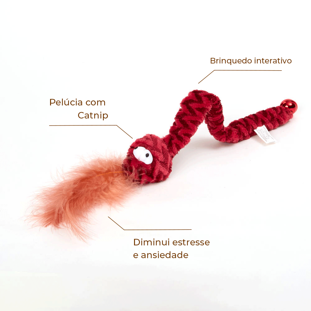 Encontraproduto.com.br - Brinquedo Pelúcia Cobra com Catnip Flicks
