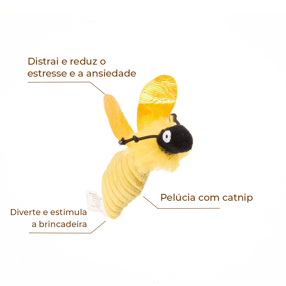 Encontraproduto.com.br - Brinquedo Pelúcia Abelha com Catnip Flicks
