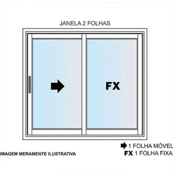 Encontraproduto.com.br - Janela de alumínio 02 folhas fit branca - 100x120