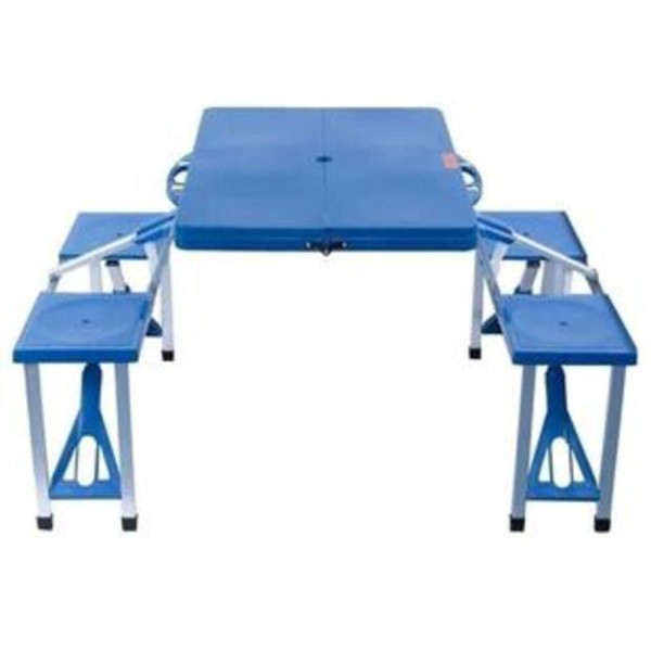 Encontraproduto.com.br - Mesa Para Camping E Praia Com 4 Cadeiras Vira Maleta