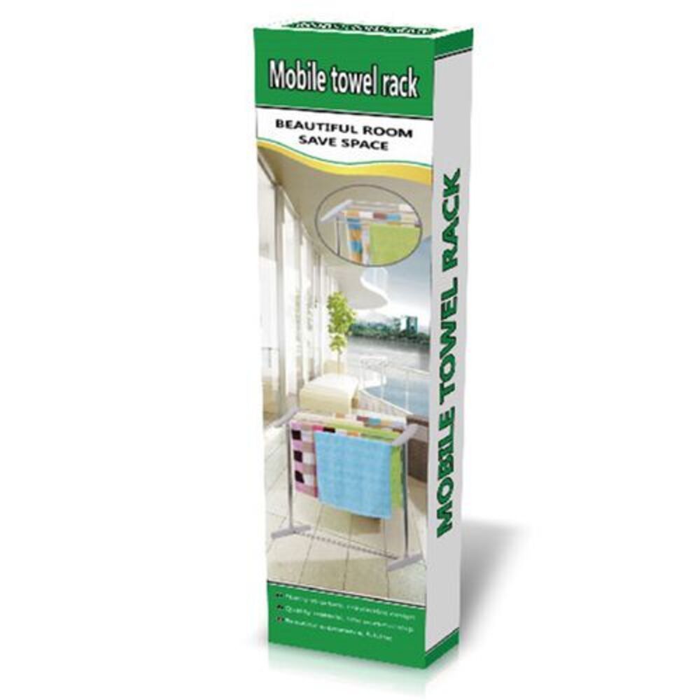 Encontraproduto.com.br - Secador De Roupas Para Varanda Lavanderia Quintal Varal De Chao Toalheiro Portatil Em Inox Rack
