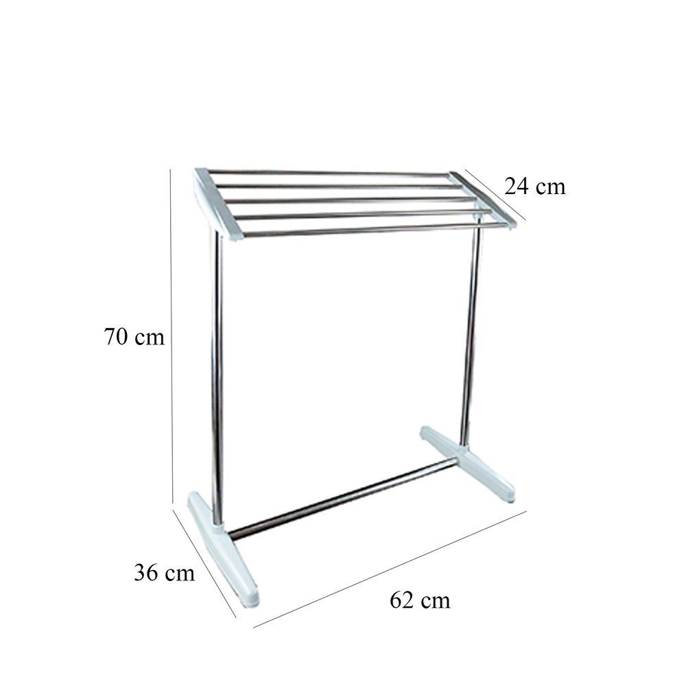 Encontraproduto.com.br - Secador De Roupas Para Varanda Lavanderia Quintal Varal De Chao Toalheiro Portatil Em Inox Rack