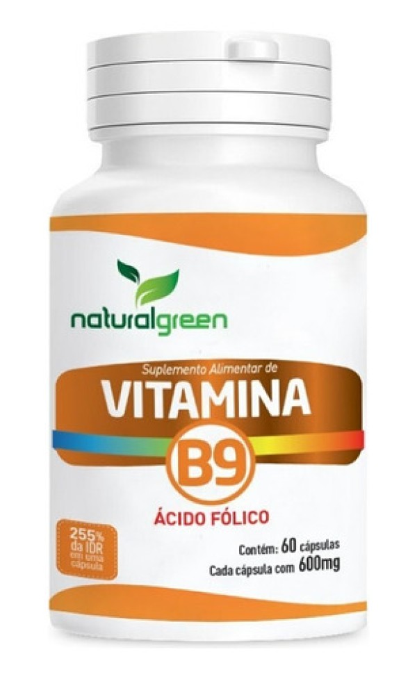 Encontraproduto.com.br - Vitamina B9 Natural Green 60 Cápsulas