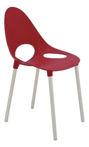 Encontraproduto.com.br - Cadeira Tramontina Elisa Summa Em Polipropileno Vermelho Com Pernas De Alumínio Anodizado Tramontina