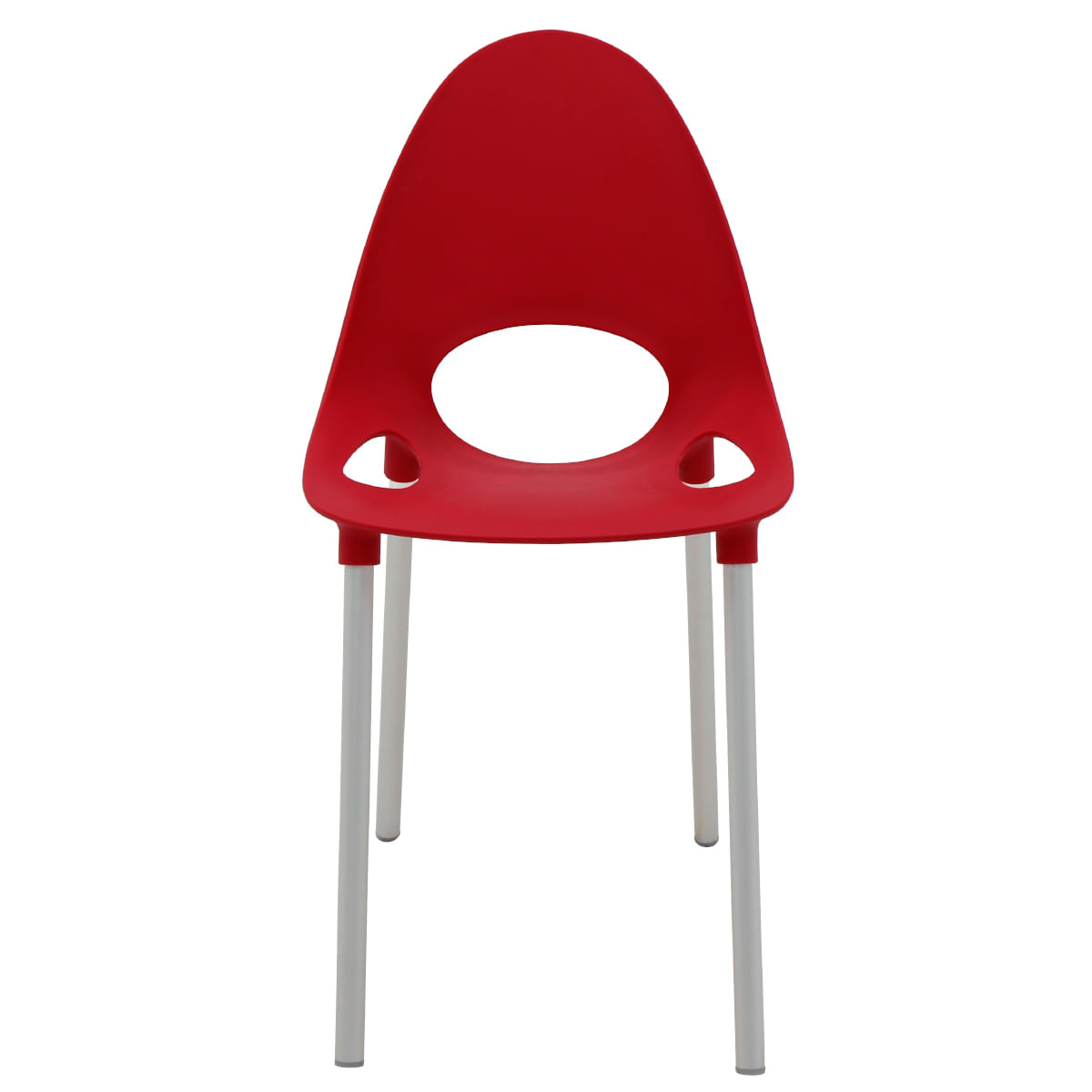 Encontraproduto.com.br - Cadeira Tramontina Elisa Summa Em Polipropileno Vermelho Com Pernas De Alumínio Anodizado Tramontina