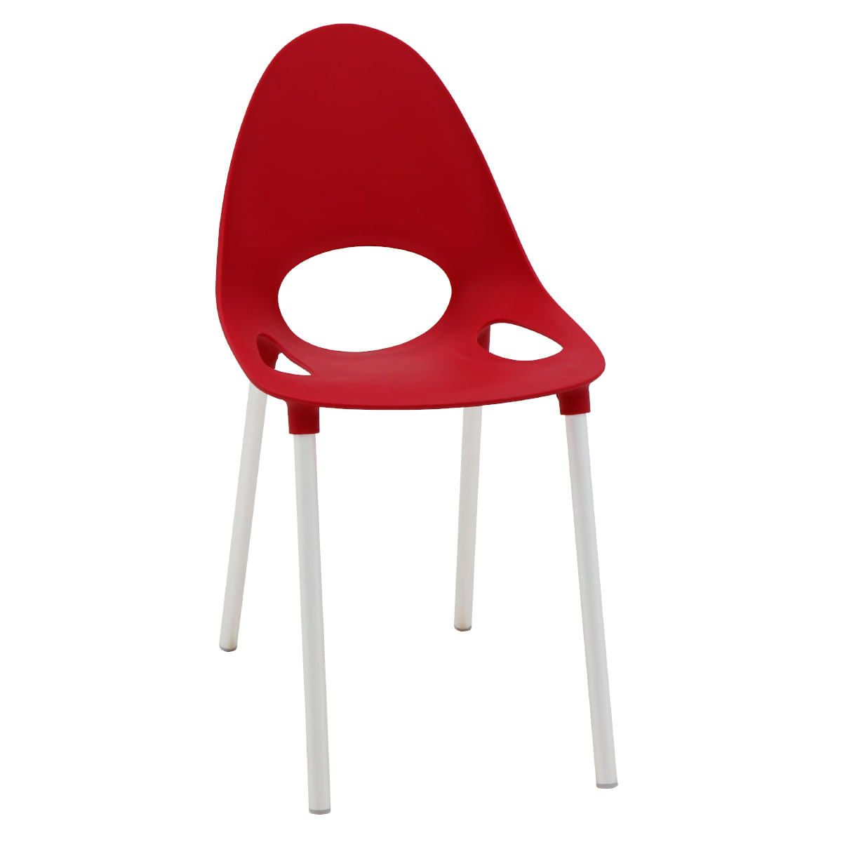 Encontraproduto.com.br - Cadeira Tramontina Elisa Summa Em Polipropileno Vermelho Com Pernas De Alumínio Anodizado Tramontina