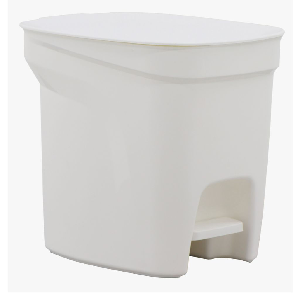 Encontraproduto.com.br - Lixeira Tramontina Compact 7l Em Polipropileno Branco Com Haste Em Aço Galvanizado Tramontina