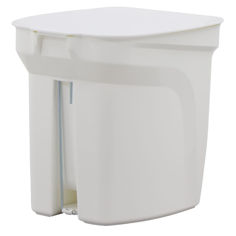 Encontraproduto.com.br - Lixeira Tramontina Compact 7l Em Polipropileno Branco Com Haste Em Aço Galvanizado Tramontina