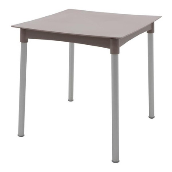 Encontraproduto.com.br - Mesa Tramontina Diana 70 cm em Polipropileno Camurça com Pernas de Alumínio Anodizado