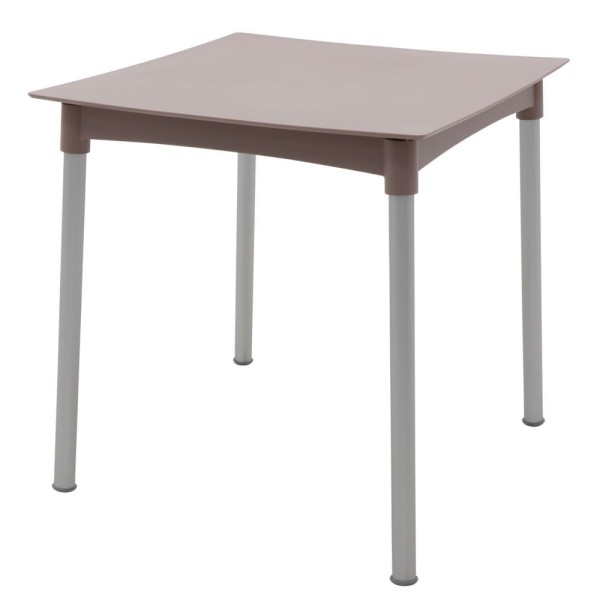 Encontraproduto.com.br - Mesa Tramontina Diana 70 cm em Polipropileno Camurça com Pernas de Alumínio Anodizado