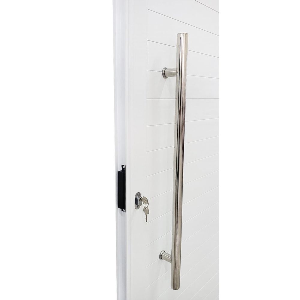 Encontraproduto.com.br - Porta Lambril De Alumínio Direita 210 X 80cm Com Visor Linha Veneza Esquadrias Bergamo Branco