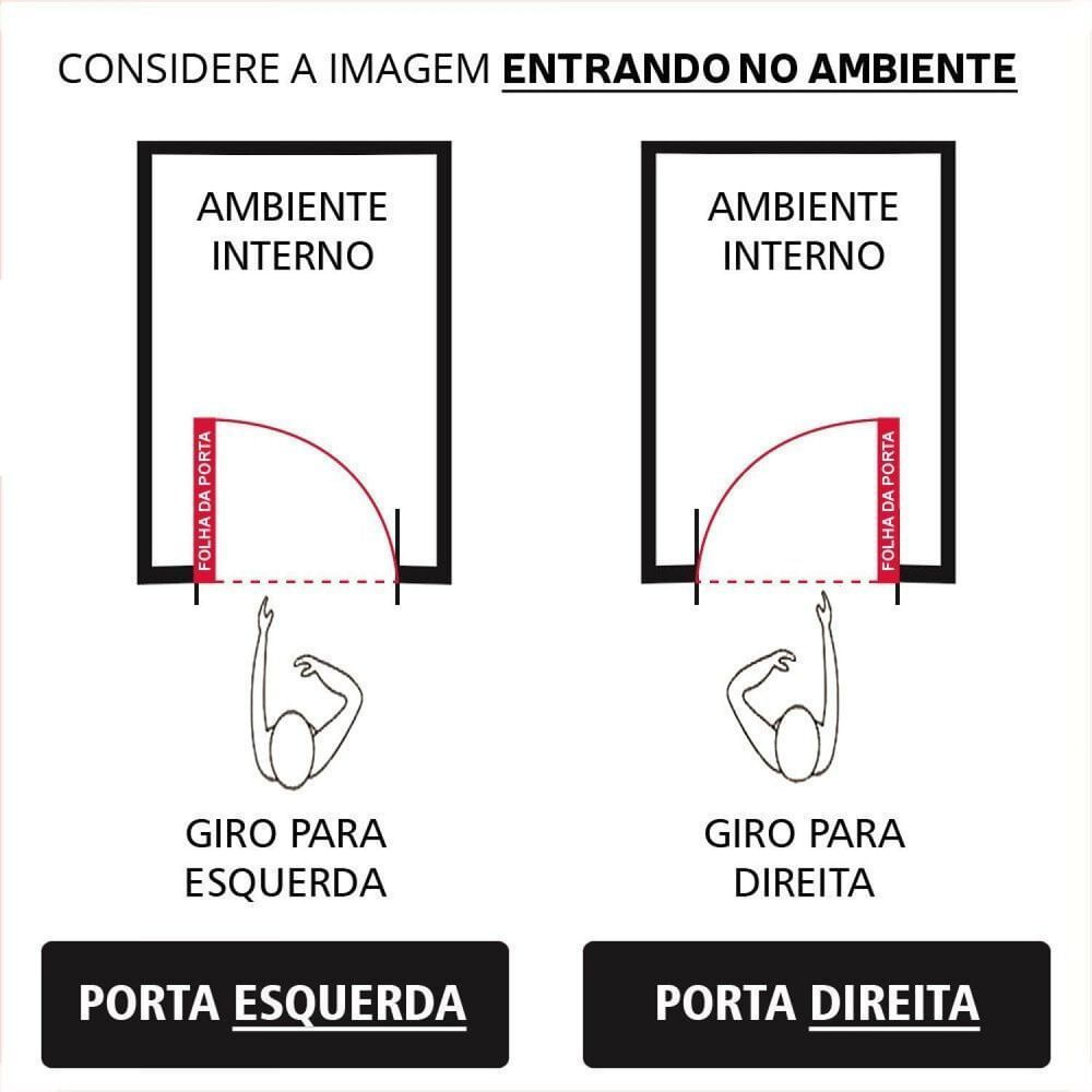 Encontraproduto.com.br - Porta Lambril De Alumínio Direita 210 X 80cm Com Visor Linha Veneza Esquadrias Bergamo Branco