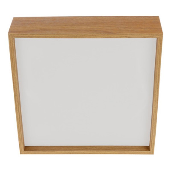 Encontraproduto.com.br - Plafon Madeira Wood Quadrado 25X25cm - 2 Luzes E27 - Málaga (Escuro)