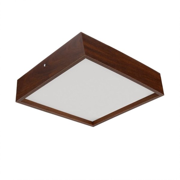 Encontraproduto.com.br - Plafon Madeira Wood Quadrado 25X25cm - 2 Luzes E27 - Málaga (Escuro)
