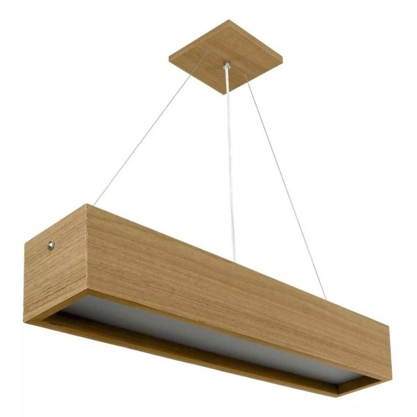 Encontraproduto.com.br - Pendente Adrilustres Wood Retangular T8 64cm 2xG13