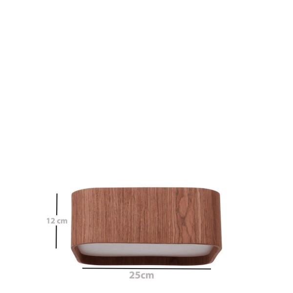 Encontraproduto.com.br - Plafon Madeira Quadrado Arredondado 25x25cm Cor:imbuia