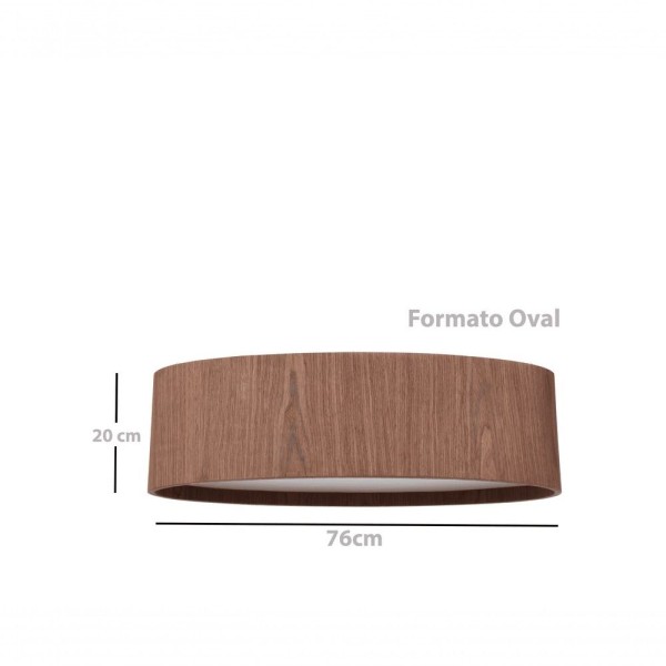 Encontraproduto.com.br - Plafon Oval Madeira 75cm Cor:preto
