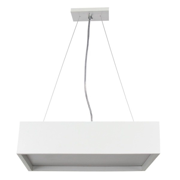 Lustre Pendente Madeira Quadrado 50cm Cor:branco
