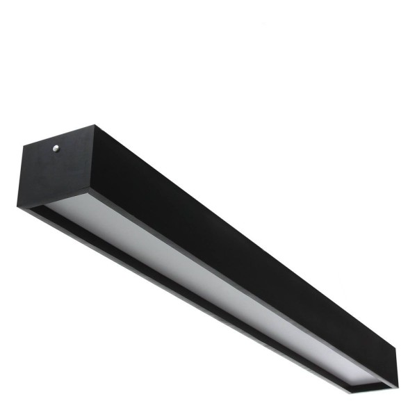 Encontraproduto.com.br - Plafon Wood Retângular 120x10cm - 01 Luz G12 Cor:preto