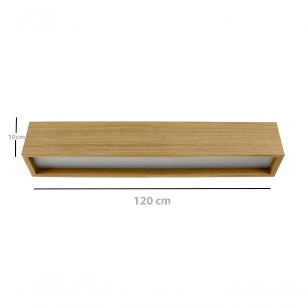 Encontraproduto.com.br - Plafon Wood Retângular 120x10cm - 01 Luz G12 Cor:preto