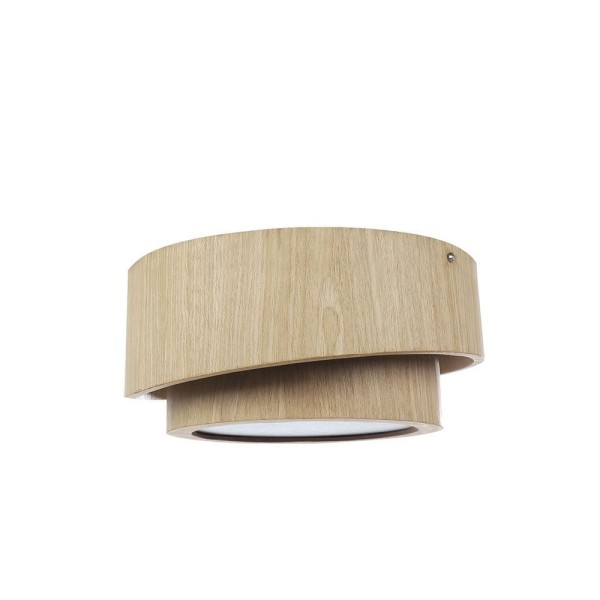 Encontraproduto.com.br - Lustre Plafon Madeira Doble Redondo 60cm - 5 Luzes Cor:marfim