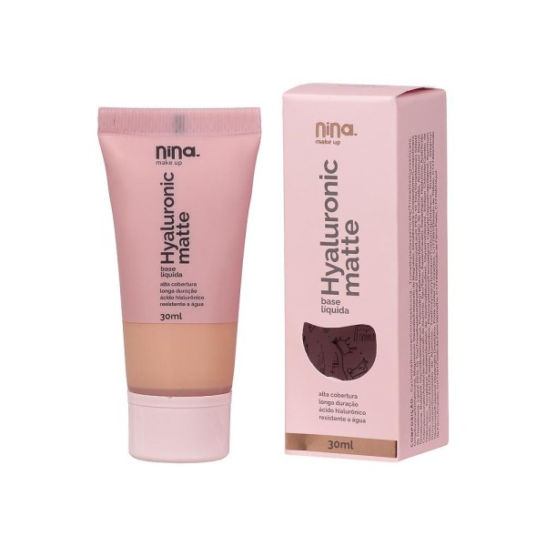 Base Líquida Nina Makeup Hyaluronic Matte Cor 02