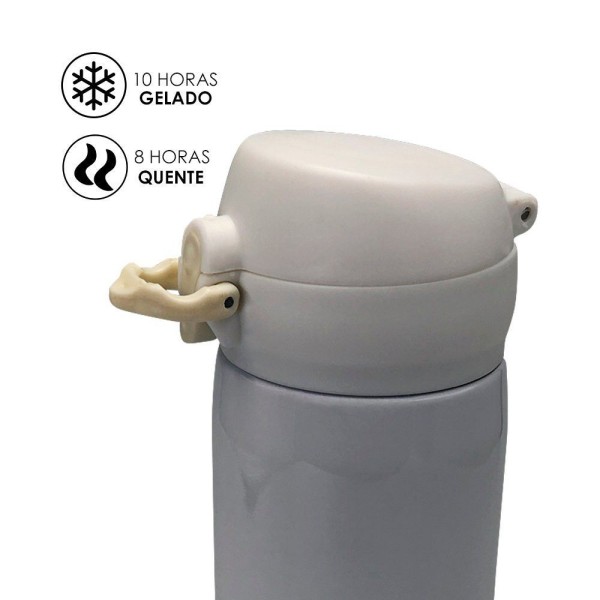 Encontraproduto.com.br - Garrafa Isotérmica 500ml Com Tampa Plástica Fosca Com Trava De Segurança - Vermelho
