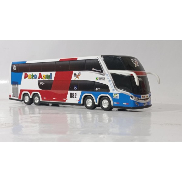 Encontraproduto.com.br - Miniatura ônibus Pato Azul 2 Andares 1800dd G7