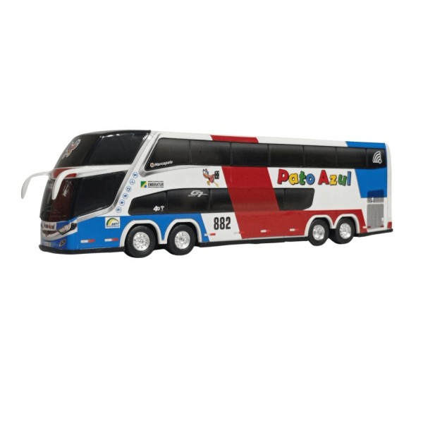 Encontraproduto.com.br - Miniatura ônibus Pato Azul 2 Andares 1800dd G7
