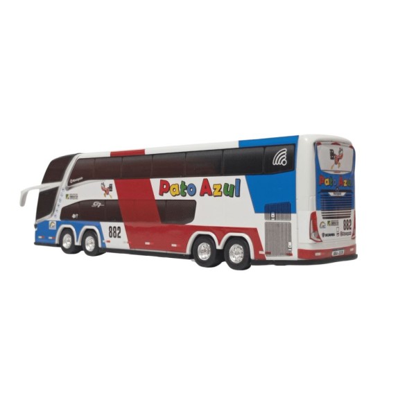 Encontraproduto.com.br - Miniatura ônibus Pato Azul 2 Andares 1800dd G7