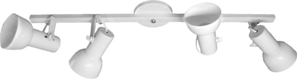 Encontraproduto.com.br - Luminária Trilho de Spot 4 Lâmpadas 60W Polipropileno Luz Vita Branco Bivolt