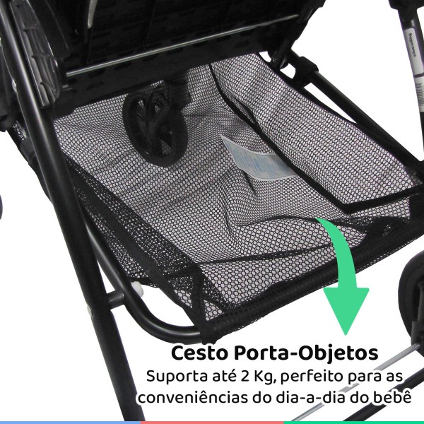 Encontraproduto.com.br - Carrinho Bebe Berço Passeio Reclinável Galzerano Até 15Kg Romano Preto Cobre + Bebê Conforto + Base