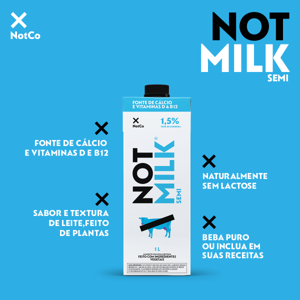 Encontraproduto.com.br - Leite Semidesnatado sem Lactose à Base de Plantas NotCo Not Milk 1 Litro