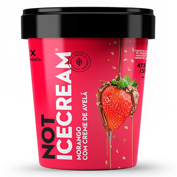 Encontraproduto.com.br - Sorvete NOT ICECREAM Morango com Creme de Avelã Pote 473m