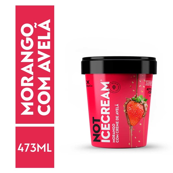 Encontraproduto.com.br - Sorvete NOT ICECREAM Morango com Creme de Avelã Pote 473m