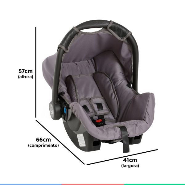 Encontraproduto.com.br - Carrinho Bebe Berço Passeio Até 15Kg TS Galzerano Cross Trail Preto Cinza + Bebê Conforto + Base