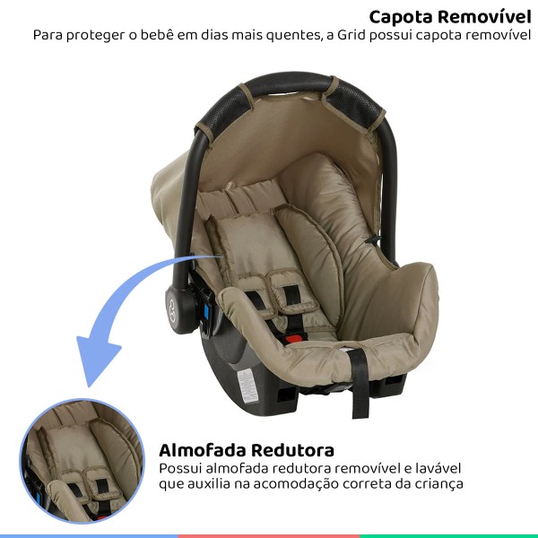 Encontraproduto.com.br - Carrinho Bebe Berço Passeio Reversível Galzerano Milano + Bebê Conforto + Base + Protetor Solar