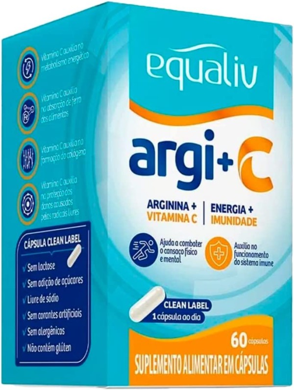 Encontraproduto.com.br - Vitamina C com Arginina Equaliv 60 Cápsulas