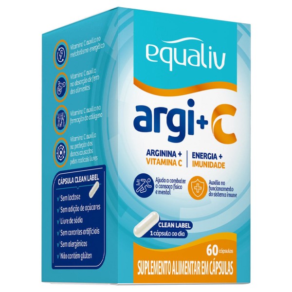 Encontraproduto.com.br - Vitamina C com Arginina Equaliv 60 Cápsulas