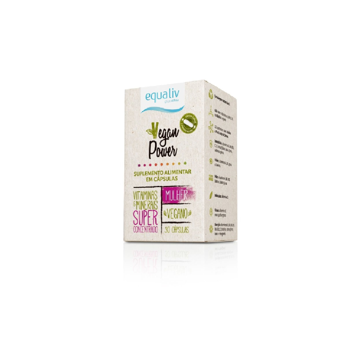 Encontraproduto.com.br - Vegan Power Equaliv Mulher 30 Cápsulas