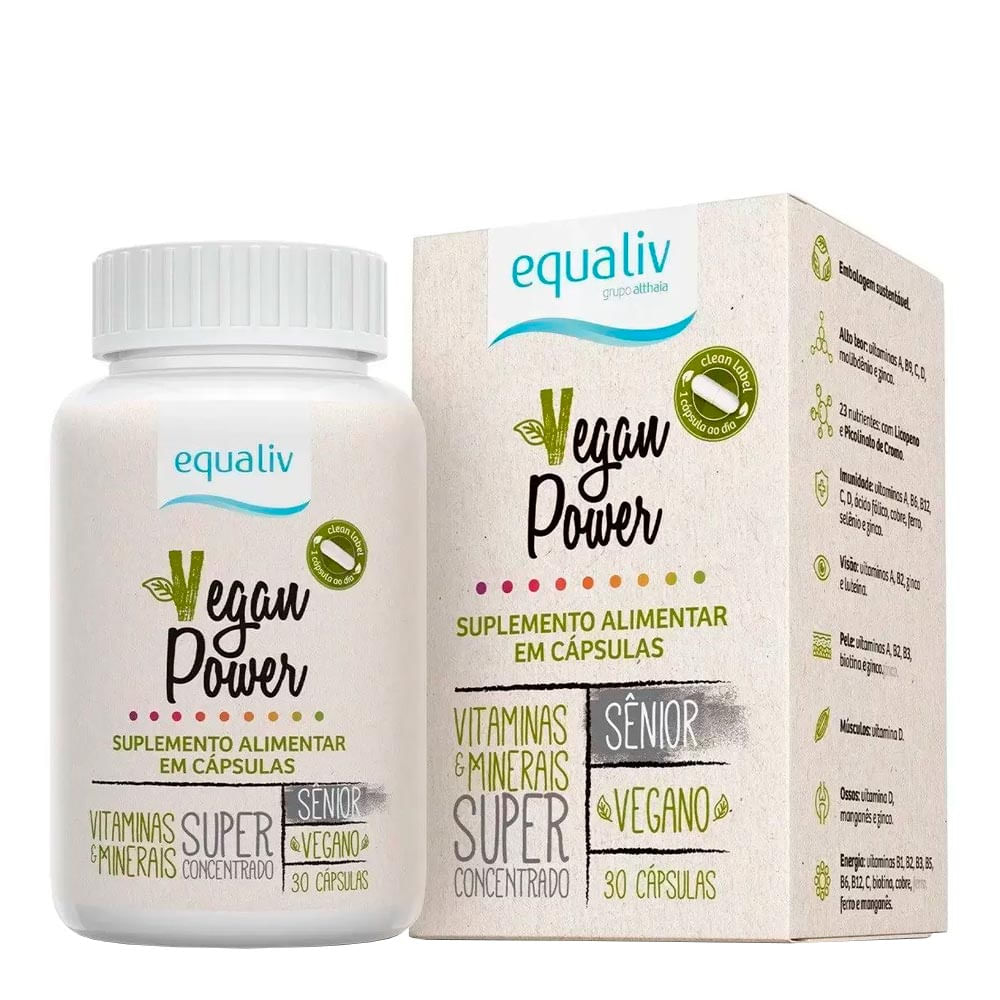 Encontraproduto.com.br - Vegan Power Equaliv Sênior 30 Cápsulas