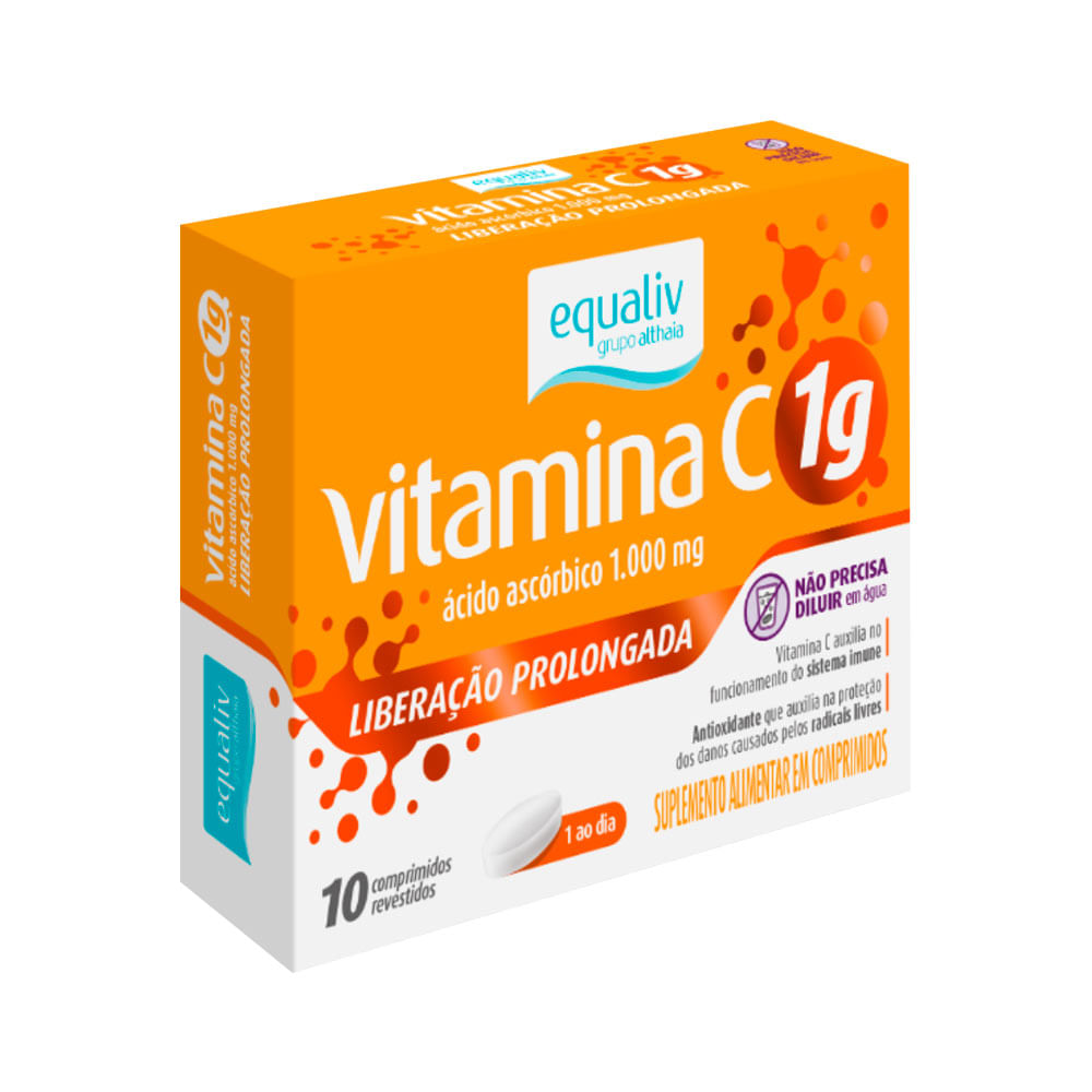 Encontraproduto.com.br - Equaliv Vitamina C Com 10 Comprimidos Liberacao Prolongada 1gr