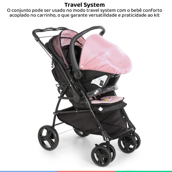 Encontraproduto.com.br - Carrinho Para Bebê Passeio 2 em 1 Reclinavel Maranello II Galzerano + Bebê Conforto Cocoon Até 13kg