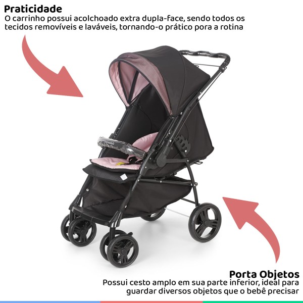 Encontraproduto.com.br - Carrinho Para Bebê Passeio 2 em 1 Reclinavel Maranello II Galzerano + Bebê Conforto Cocoon Até 13kg