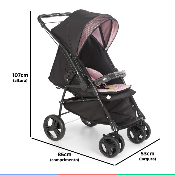 Encontraproduto.com.br - Carrinho Para Bebê Passeio 2 em 1 Reclinavel Maranello II Galzerano + Bebê Conforto Cocoon Até 13kg