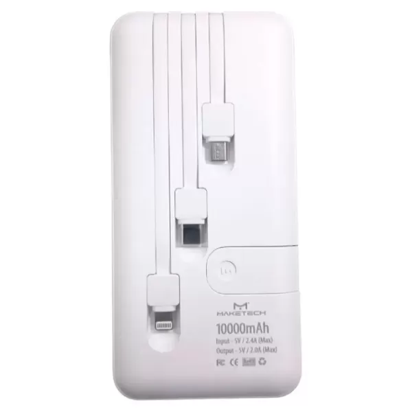 Encontraproduto.com.br - Carregador Portátil Turbo Maketech com Cabo 10.000mAh 1 Unidade