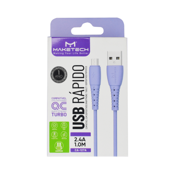 Encontraproduto.com.br - CABO DE DADOS MICRO USB 2.4 A 1M CA-127A AZUL R.552378