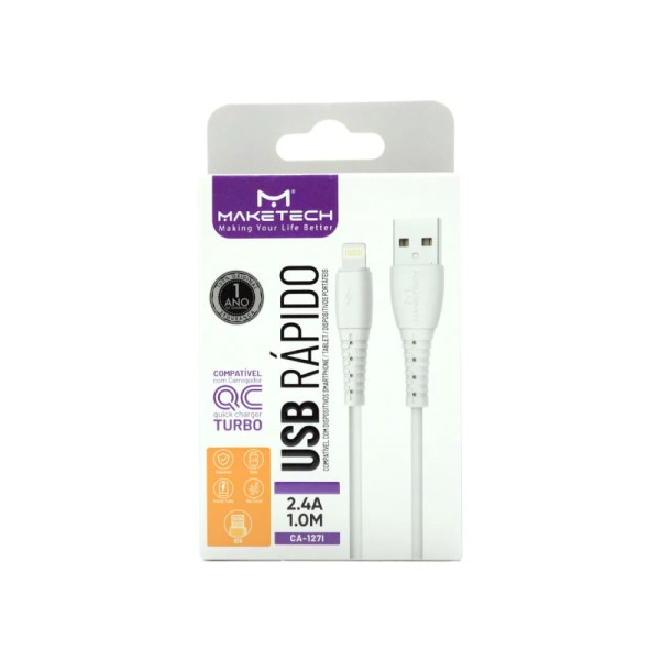 Encontraproduto.com.br - CABO DE DADOS LIGHTNING IOS 2.4 A 1M CA-127I BRANCO R.552484